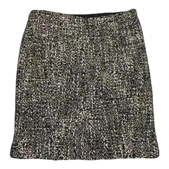 Size 8 Cynthia Steffe Skirt Black/White Wool Cotton Blend Black Lining - Picture 11 of 12